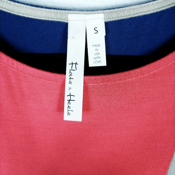 Flats & Heels Color Block Top T-shirt Size Small - Picture 4 of 5